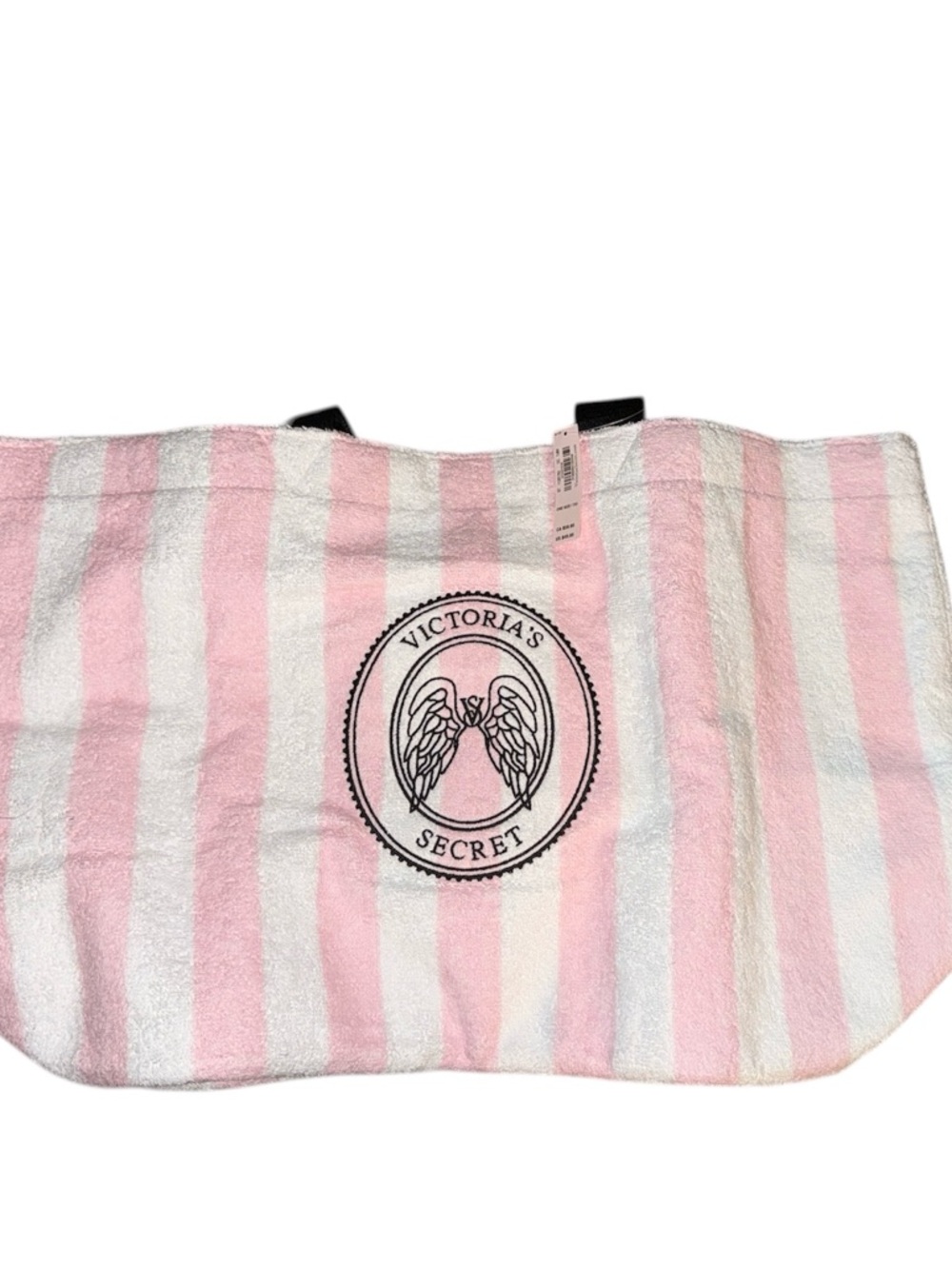 Victoria's Secret Pink & White Striped Tote with Angel Wing Logo NWT